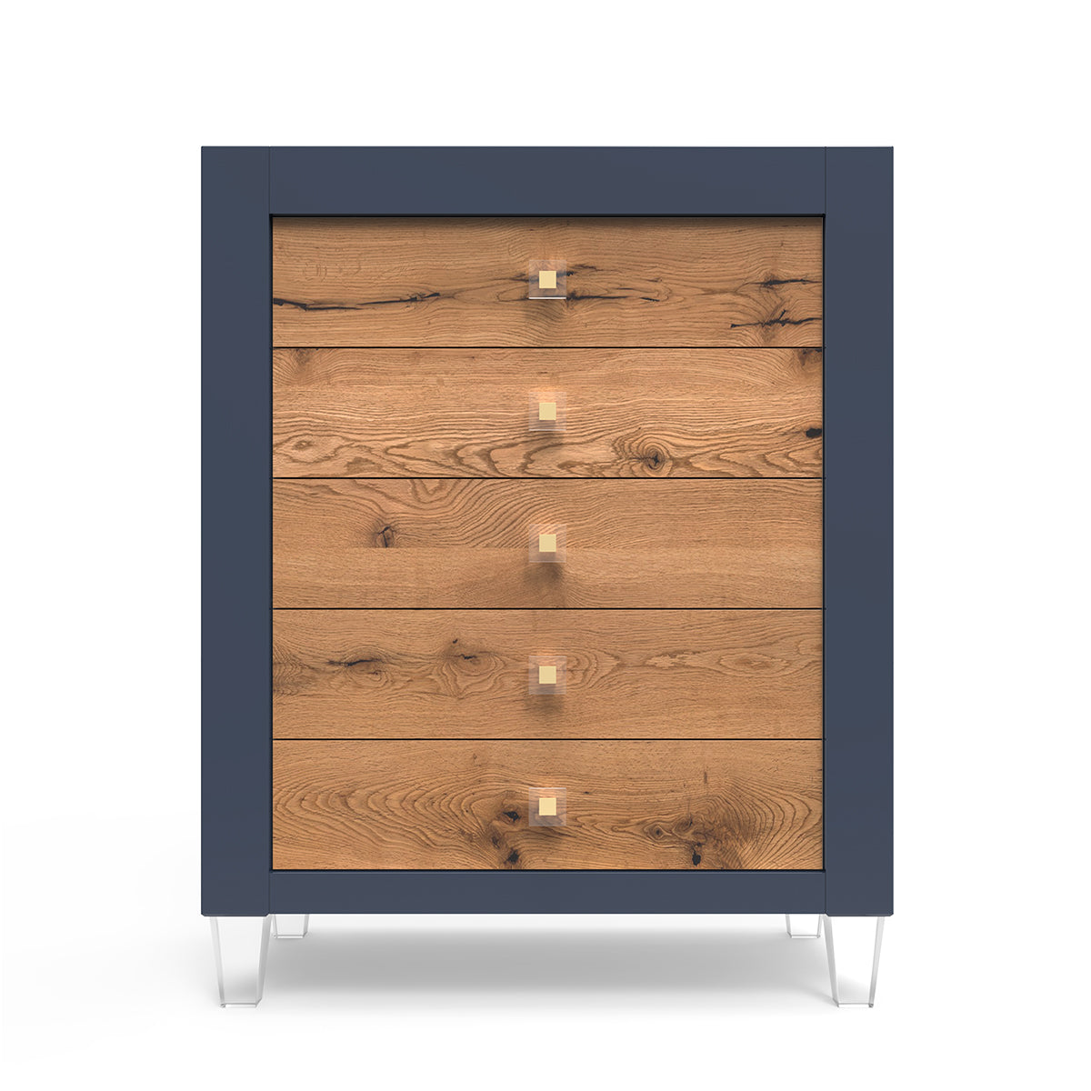 Comodă Înaltă Millenario din Lemn Masiv cu 5 Sertare