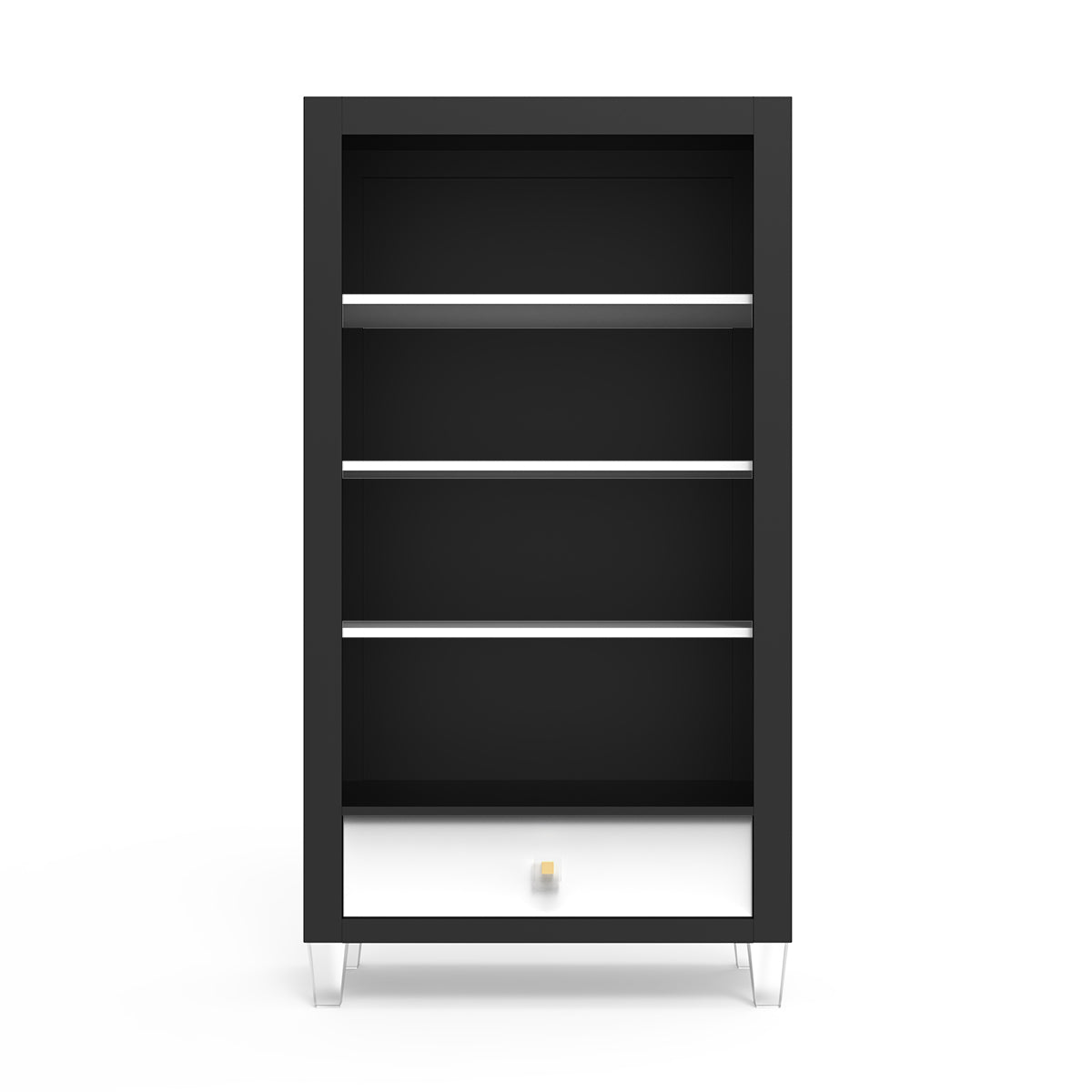 Bibliotecă Millenario din Lemn Masiv cu 3 Rafturi Ajustabile și Sertar
