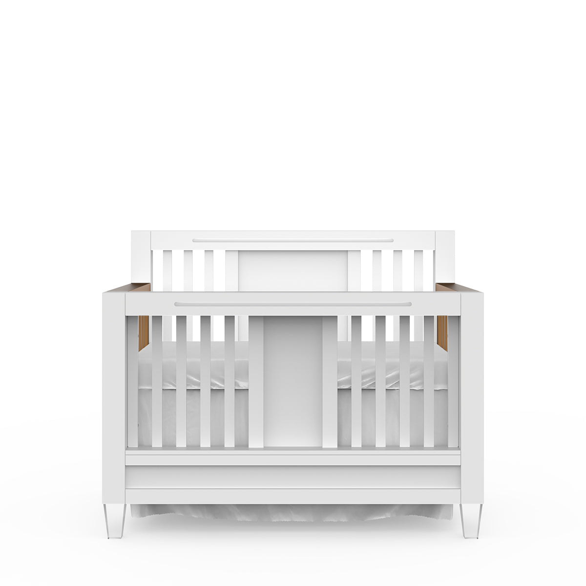 Pătuț bebe din Lemn Masiv Convertibil Design Modern 4-în-1, Evolutiv de la Bebelus la Adult, Millenario