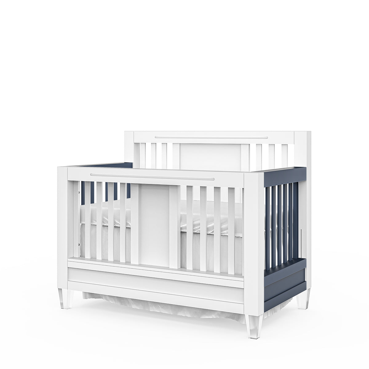 Pătuț bebe din Lemn Masiv Convertibil Design Modern 4-în-1, Evolutiv de la Bebelus la Adult, Millenario