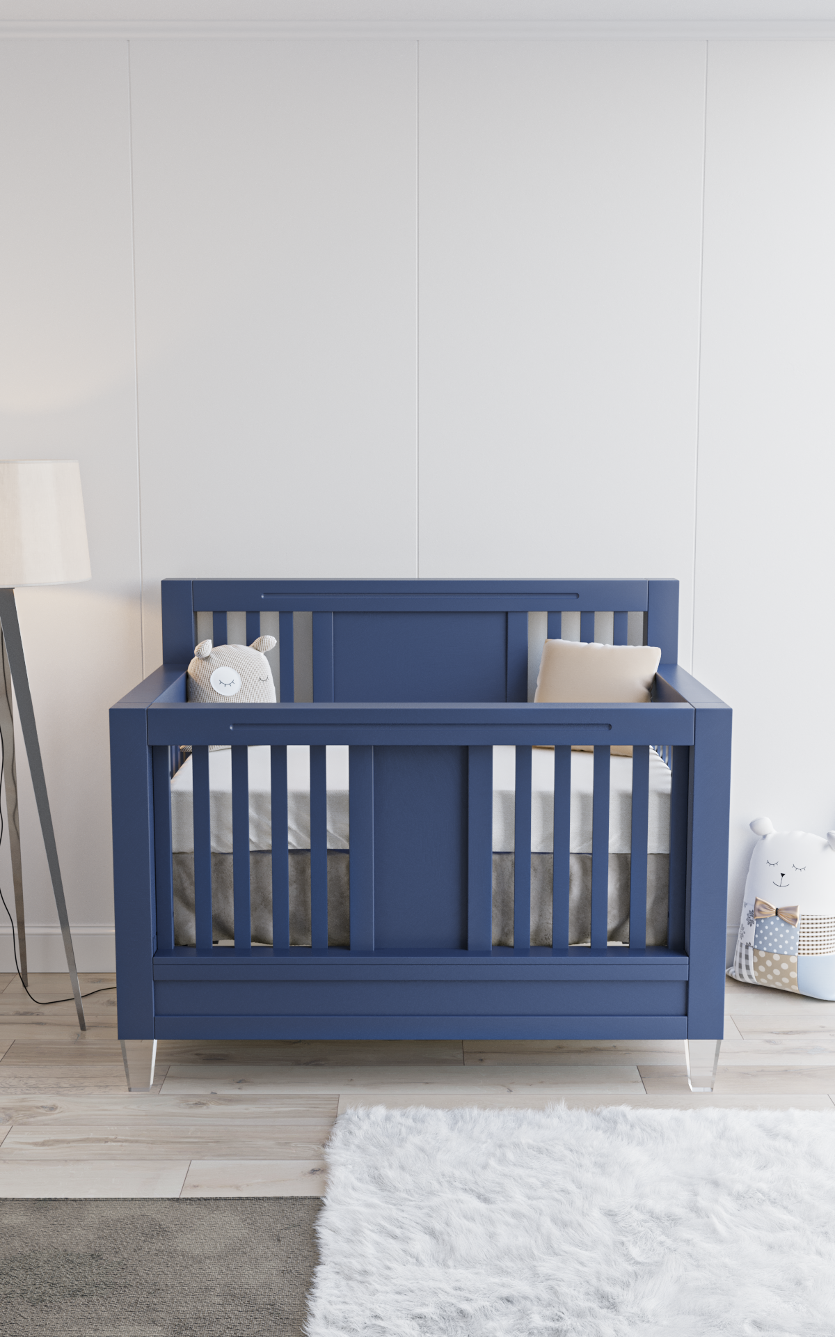 Pătuț bebe din Lemn Masiv Convertibil Design Modern 4-în-1, Evolutiv de la Bebelus la Adult, Millenario