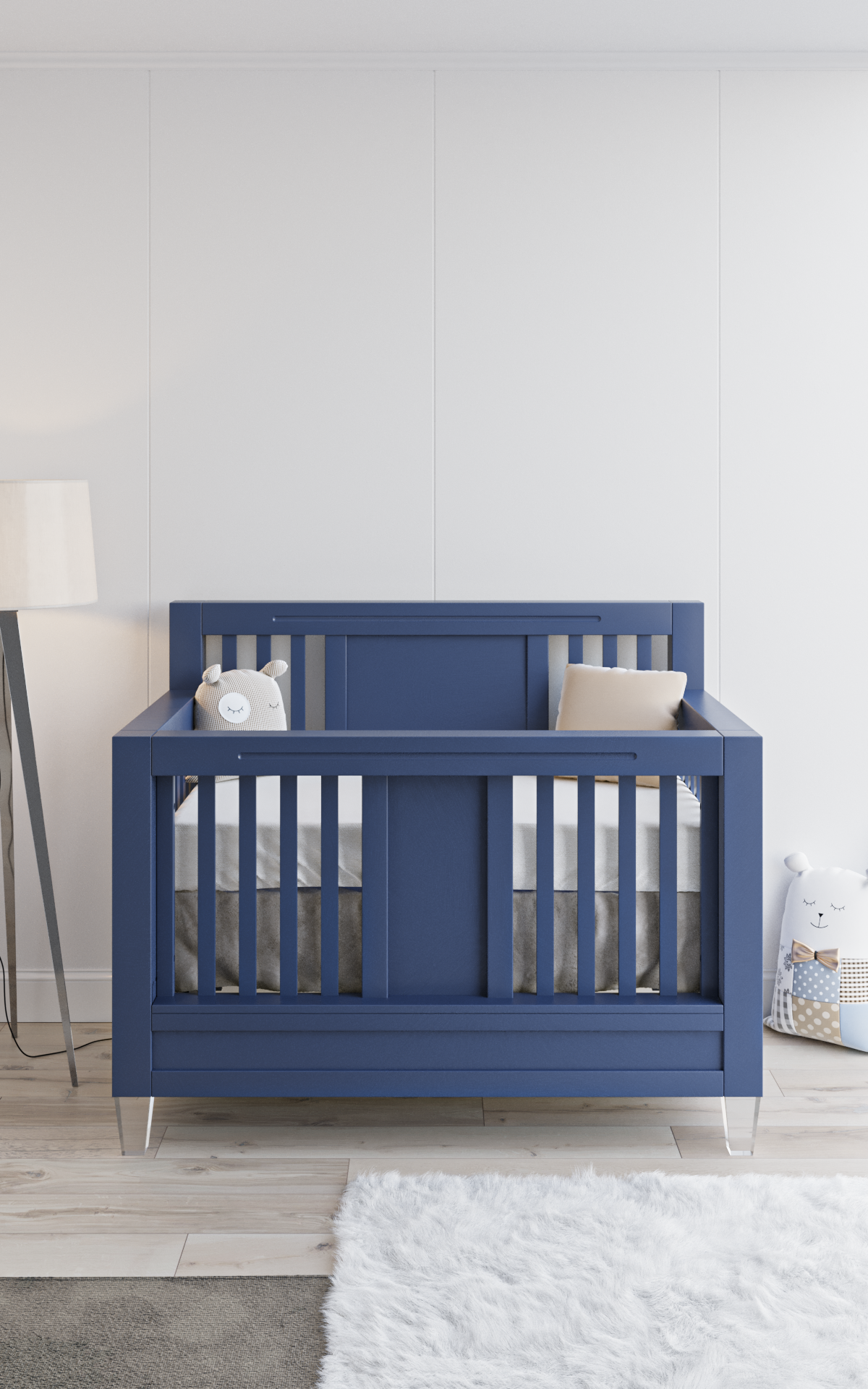 Pătuț bebe din Lemn Masiv Convertibil Design Modern 4-în-1, Evolutiv de la Bebelus la Adult, Millenario