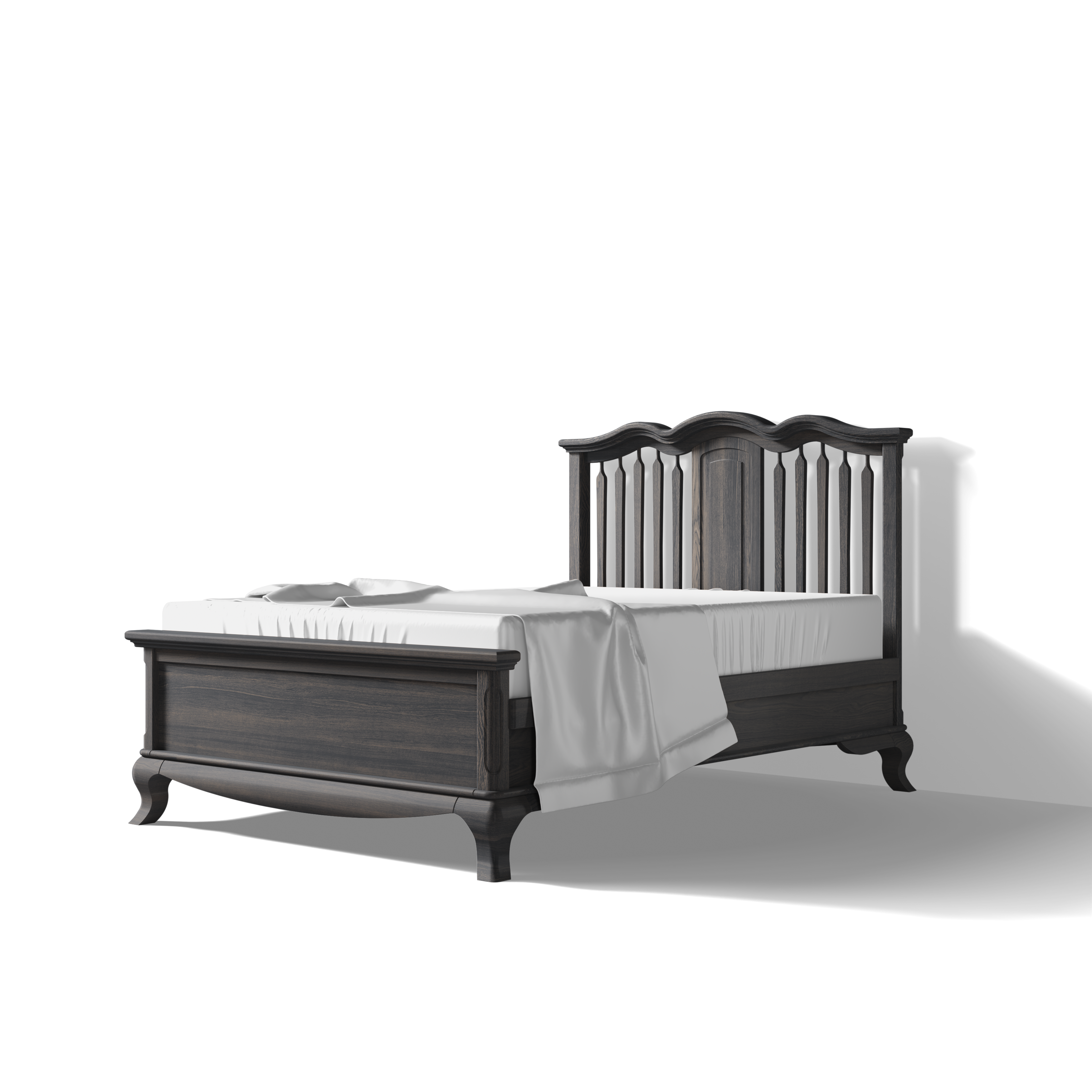 Pat Dormitor Cleopatra din Lemn Masiv cu Baluștri