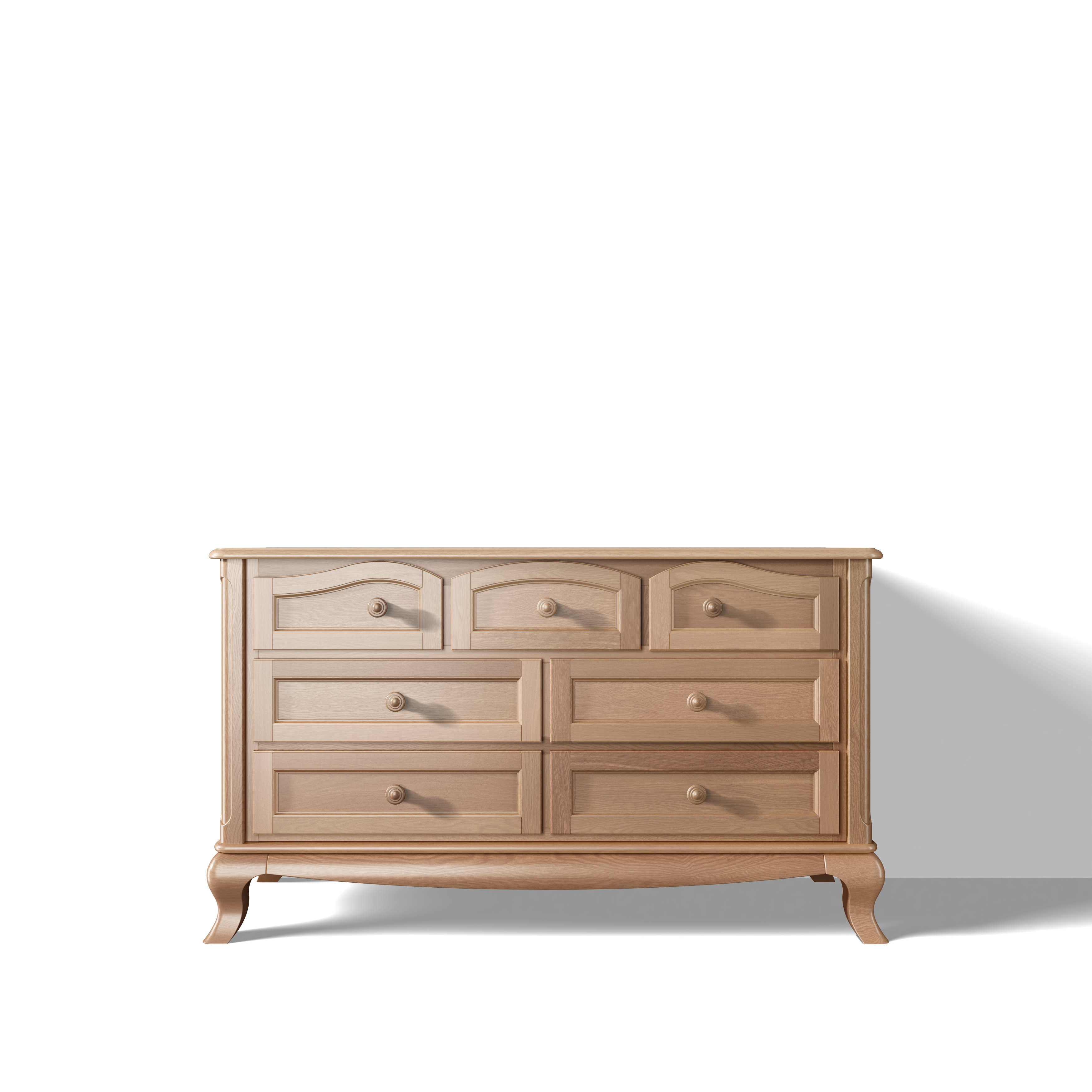 Comodă Cleopatra cu Șapte Sertare din Lemn Masiv