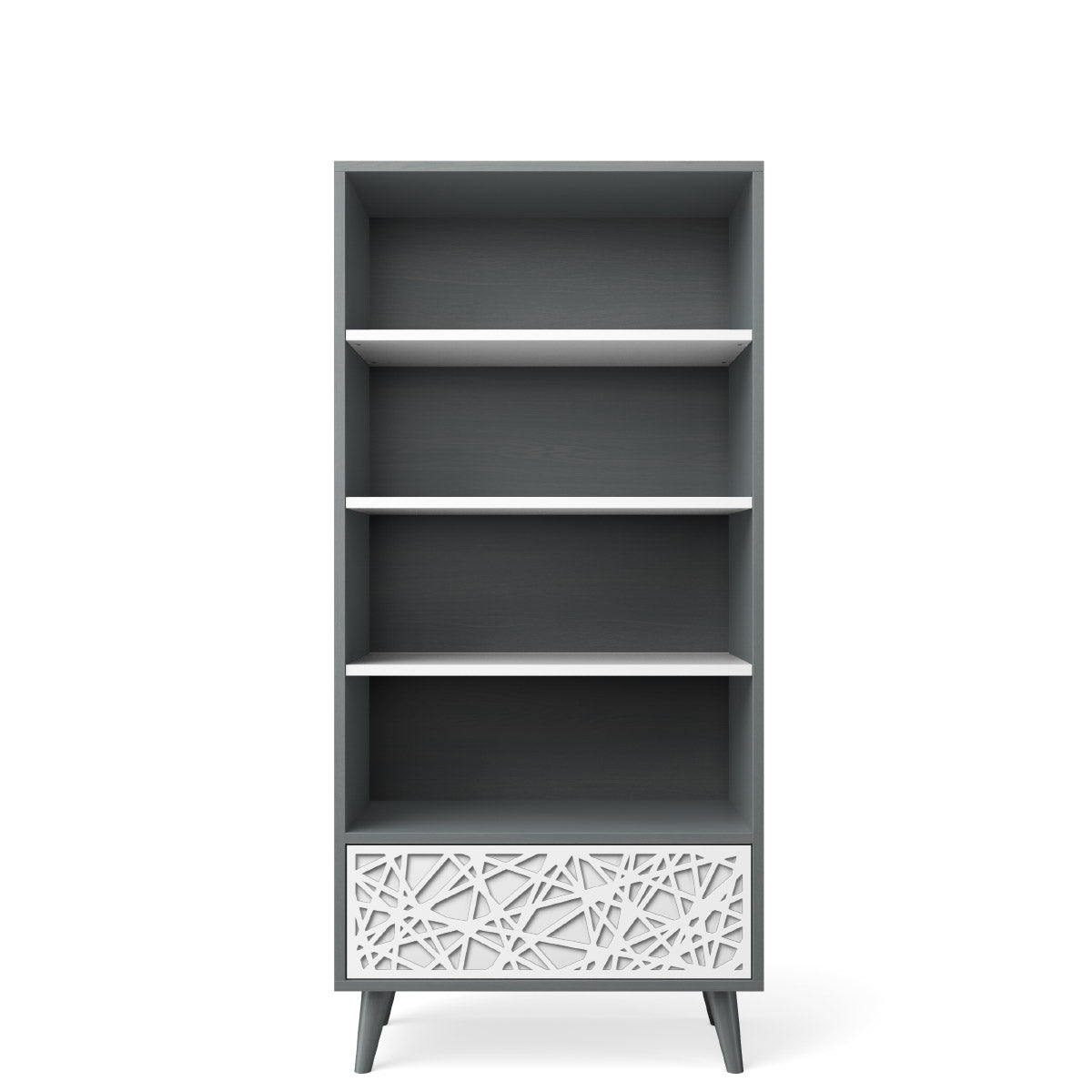 Bibliotecă New York din Lemn Masiv cu 3 Rafturi Reglabile și Opțiuni de Personalizare Laser-Cut