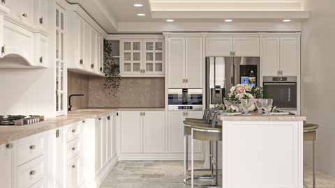 Mobila de bucatarie din lemn masiv la comanda