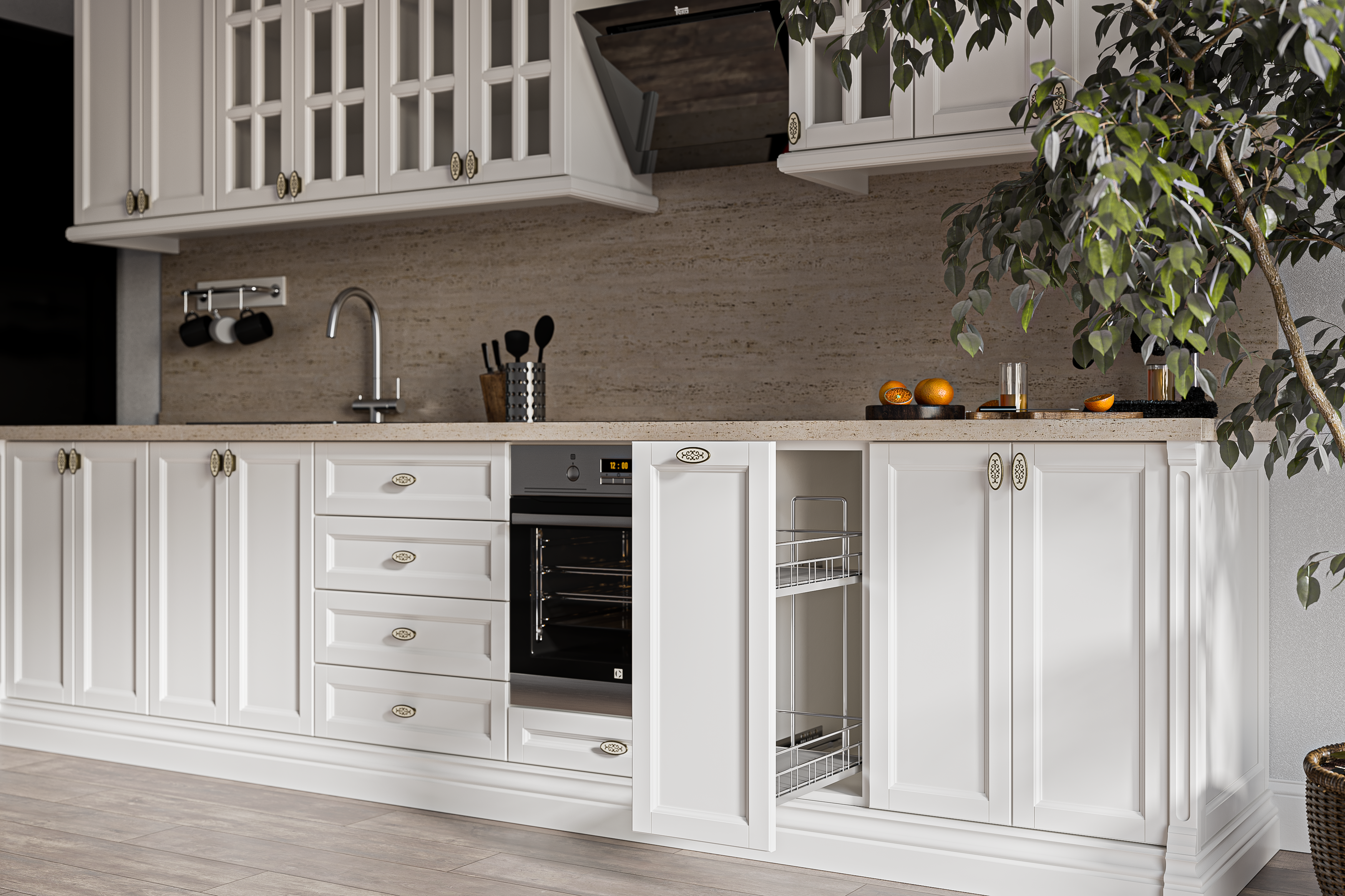 Mobilă de bucătărie din lemn masiv la comandă