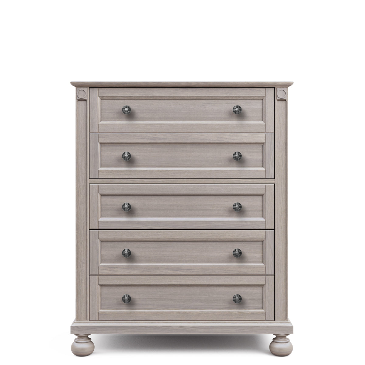 Comodă Înaltă Dakota din Lemn Masiv cu 5 Sertare