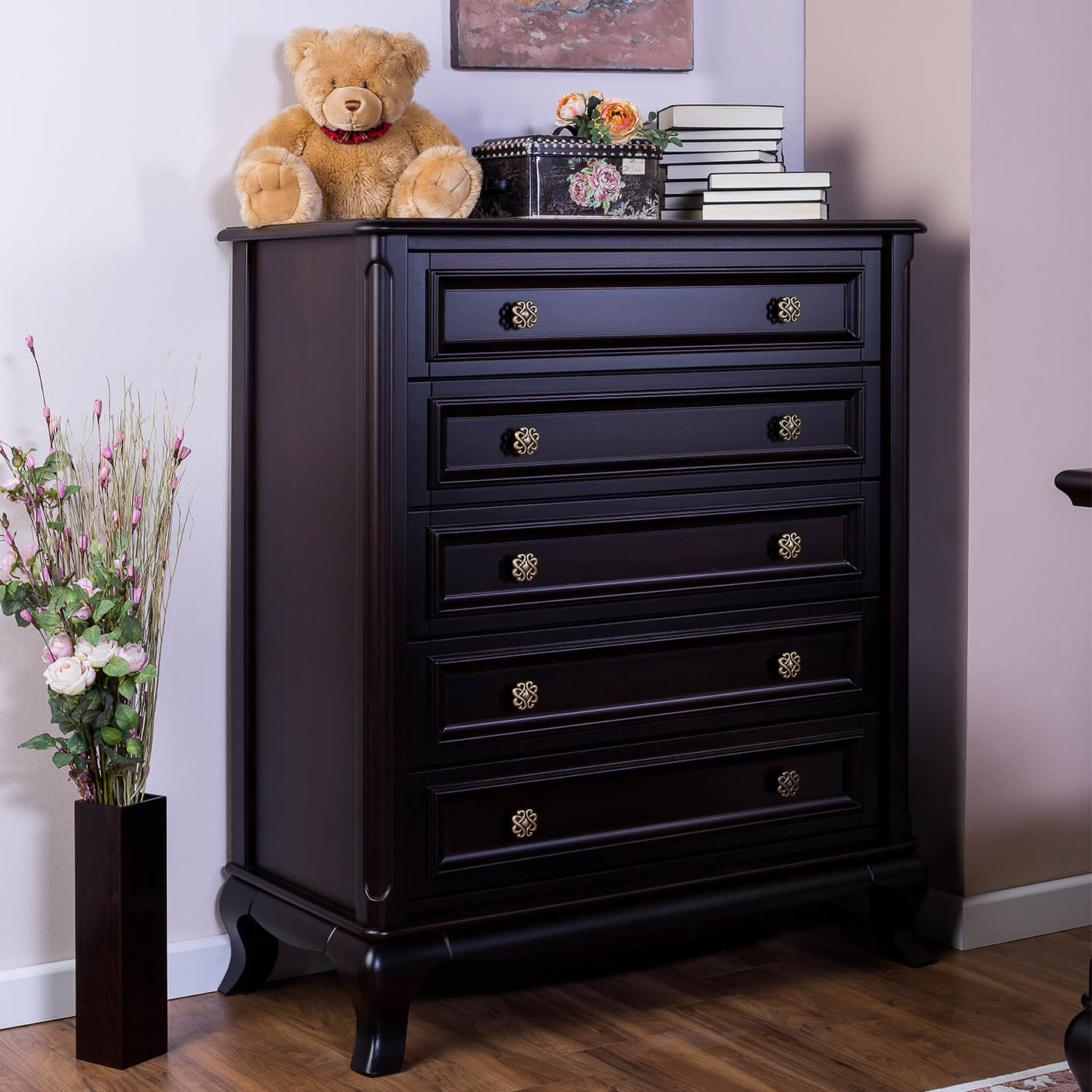 Comodă Antonio cu Cinci Sertare din Lemn Masiv