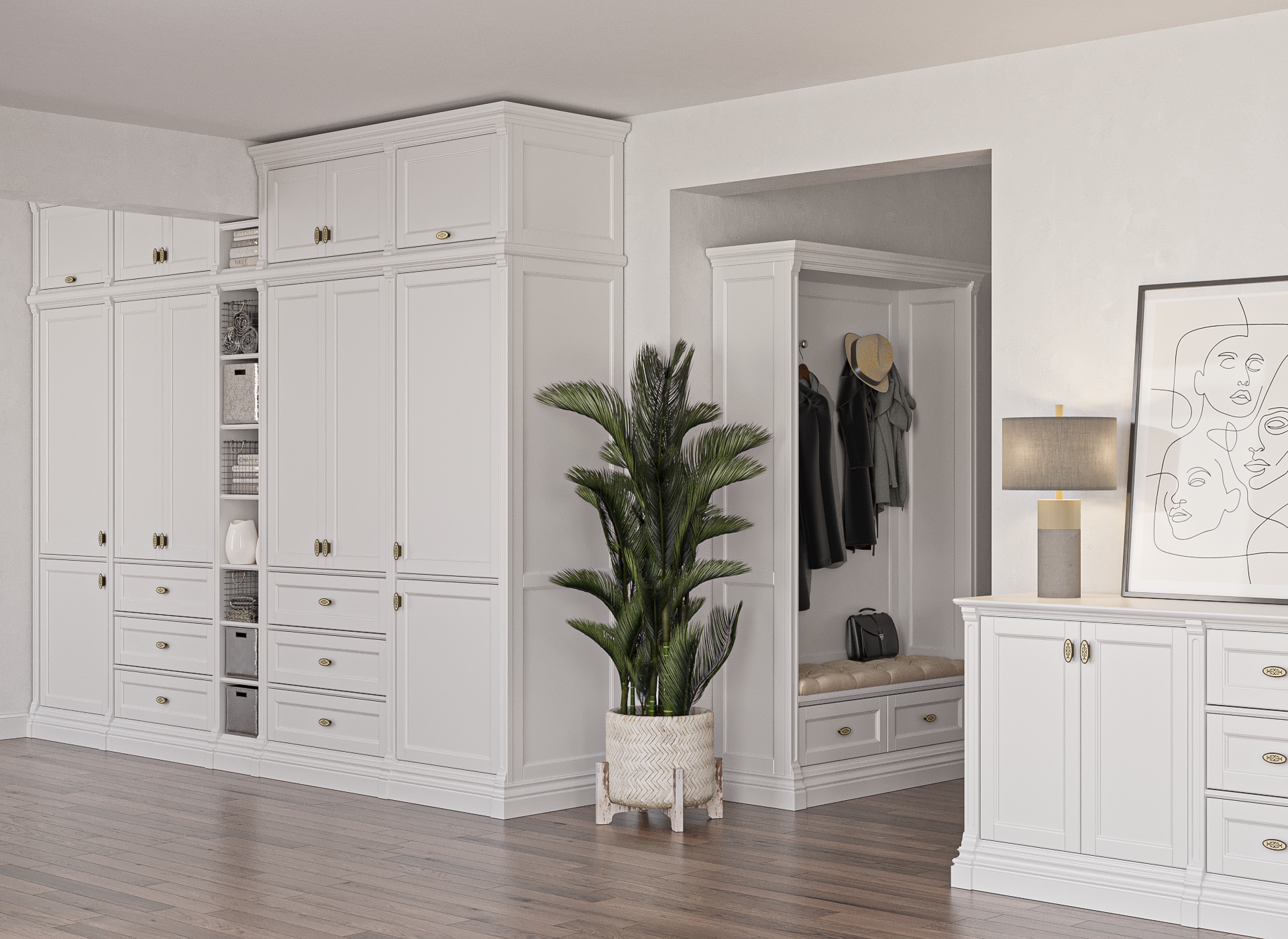 Mobilier de hol din lemn masiv la comandă