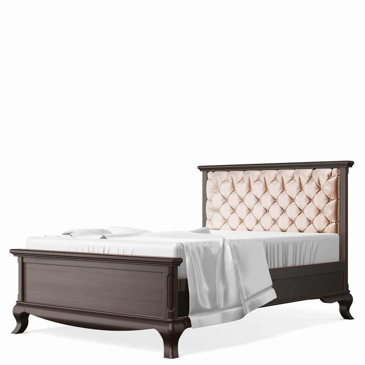 Pat Dormitor Antonio cu Tapițerie din Lemn Masiv