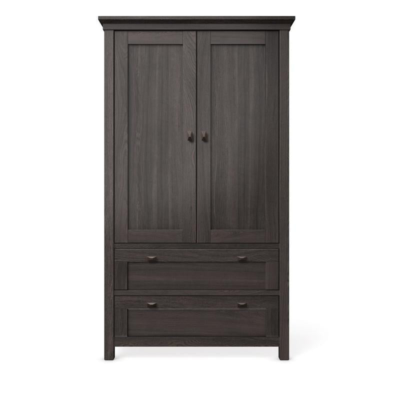 Dulap Karisma din Lemn Masiv cu 2 Sertare, Bară de Haine și Polițe Ajustabile