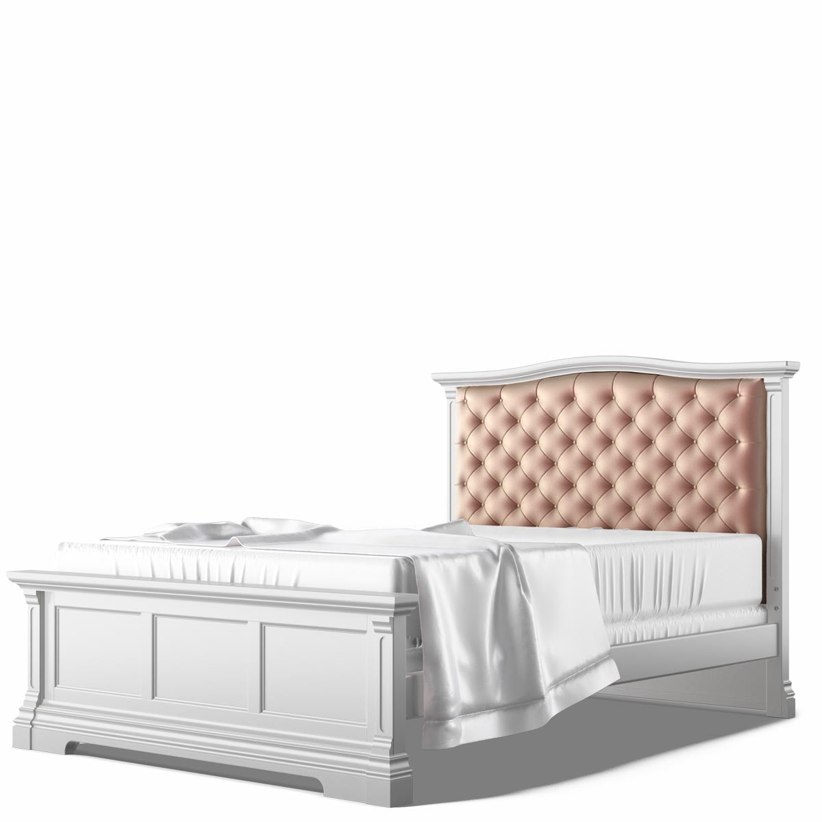 Pat Dormitor Imperio din Lemn Masiv cu Panou Tapițat