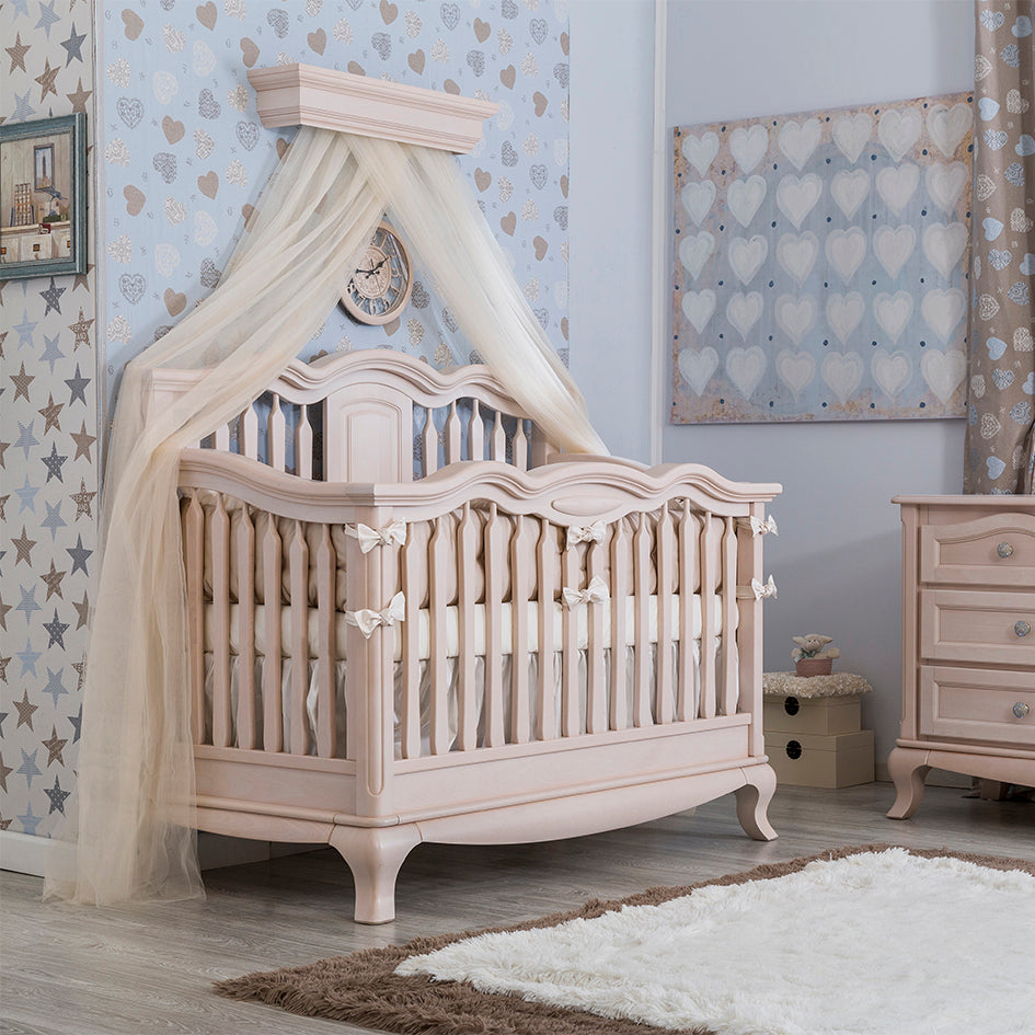 Pătuț Convertibil Cleopatra cu Baluștri din Lemn Masiv