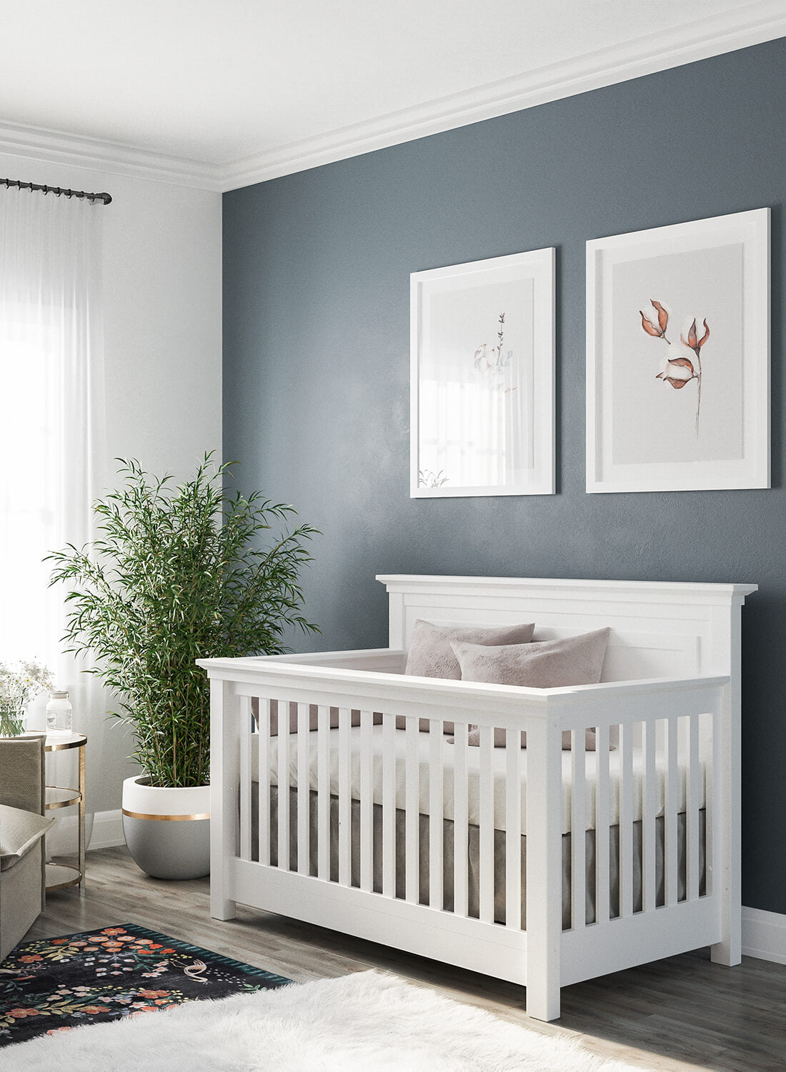 Pătuț Convertibil 4-în-1 Karisma din Lemn Masiv cu Spate Plin