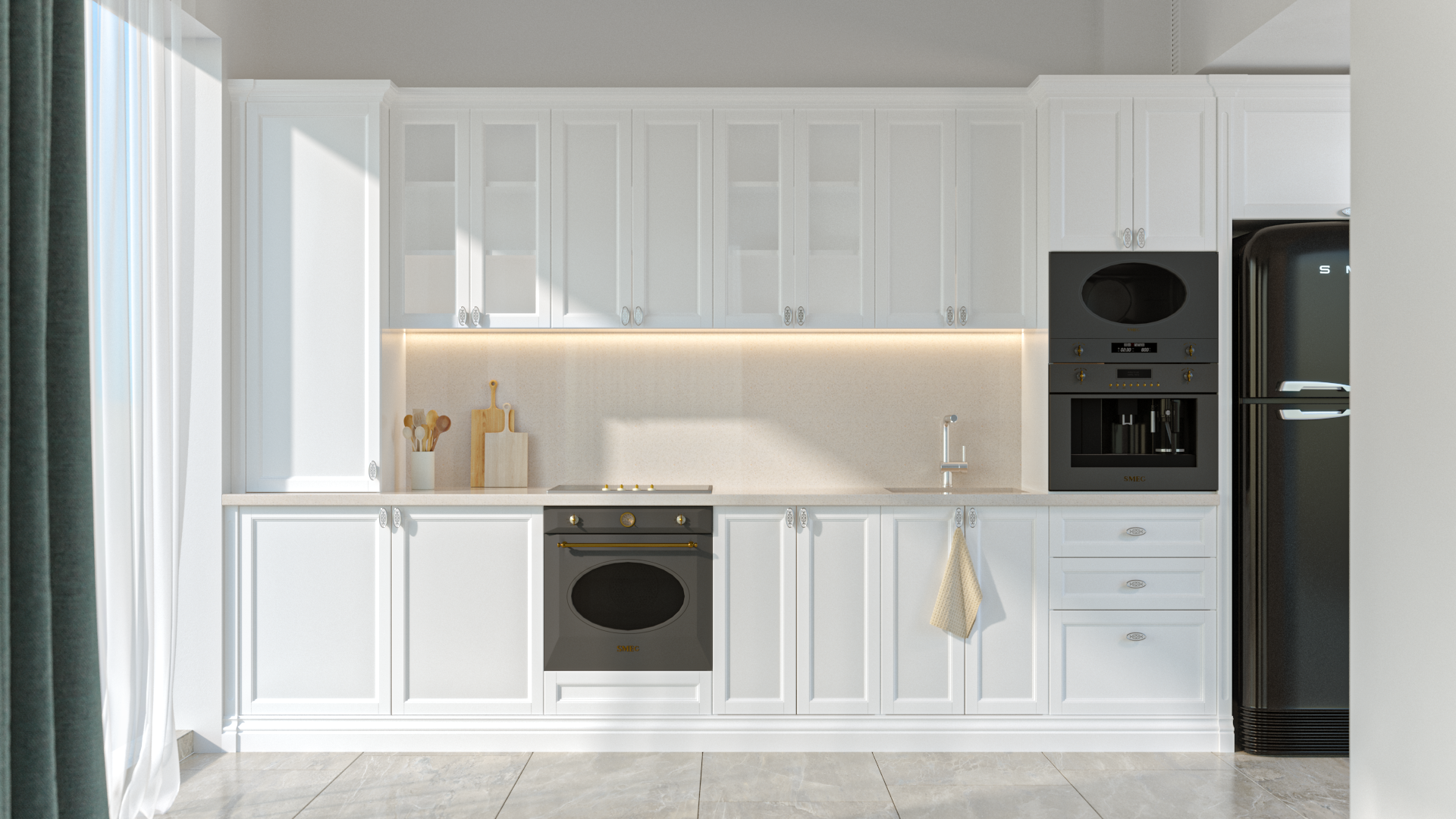 Mobilă de bucătărie din lemn masiv la comandă