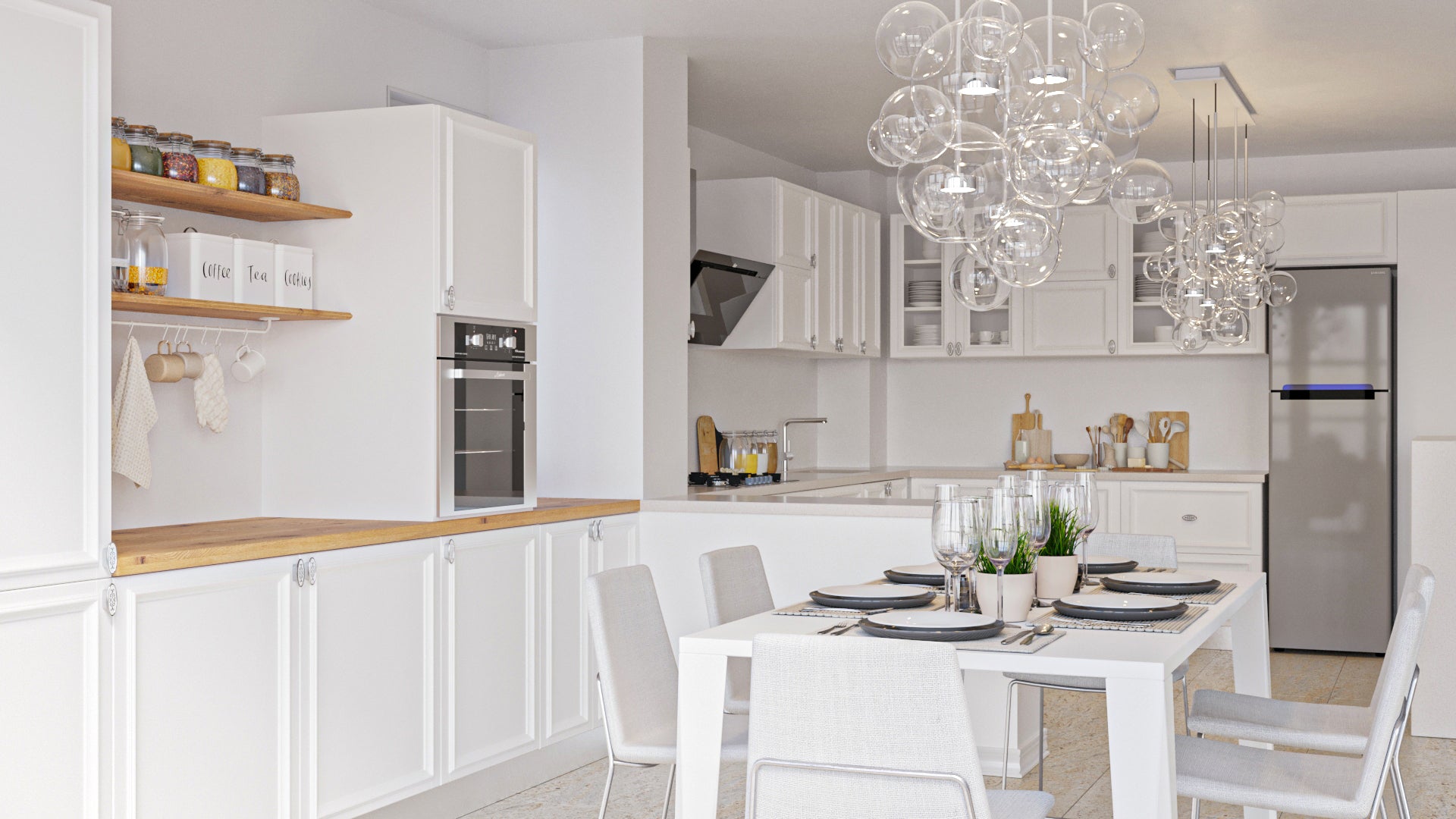 Mobilă de bucătărie din lemn masiv la comandă