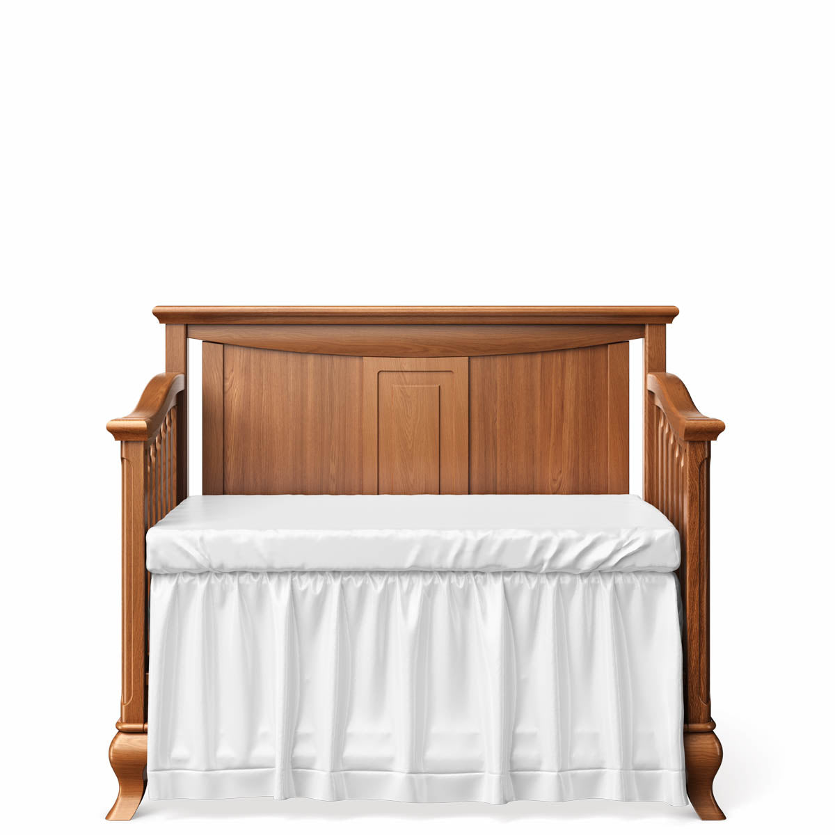 Pătuț bebe din Lemn Masiv Convertibil cu Spate Plin, Antonio