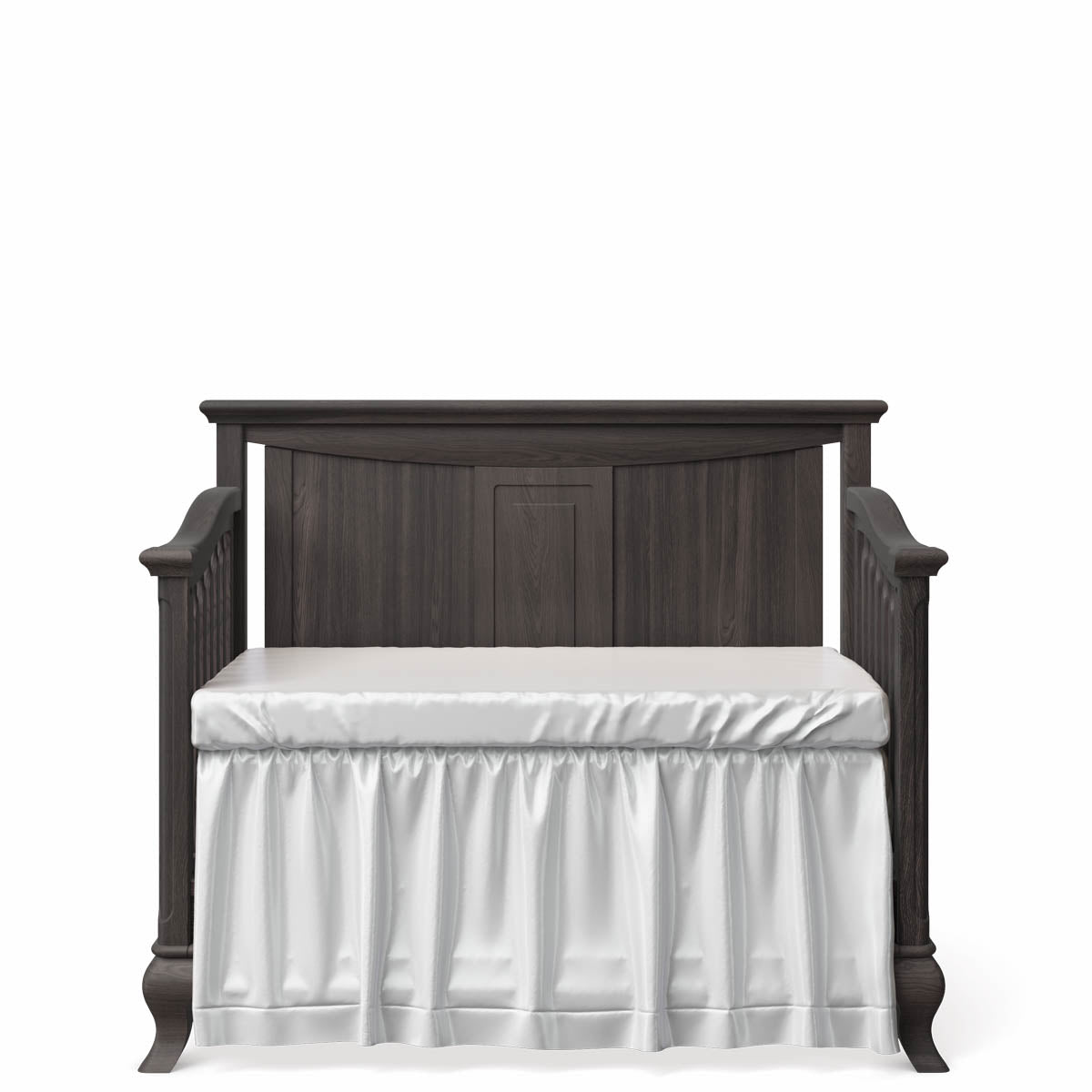 Pătuț bebe din Lemn Masiv Convertibil cu Spate Plin, Antonio