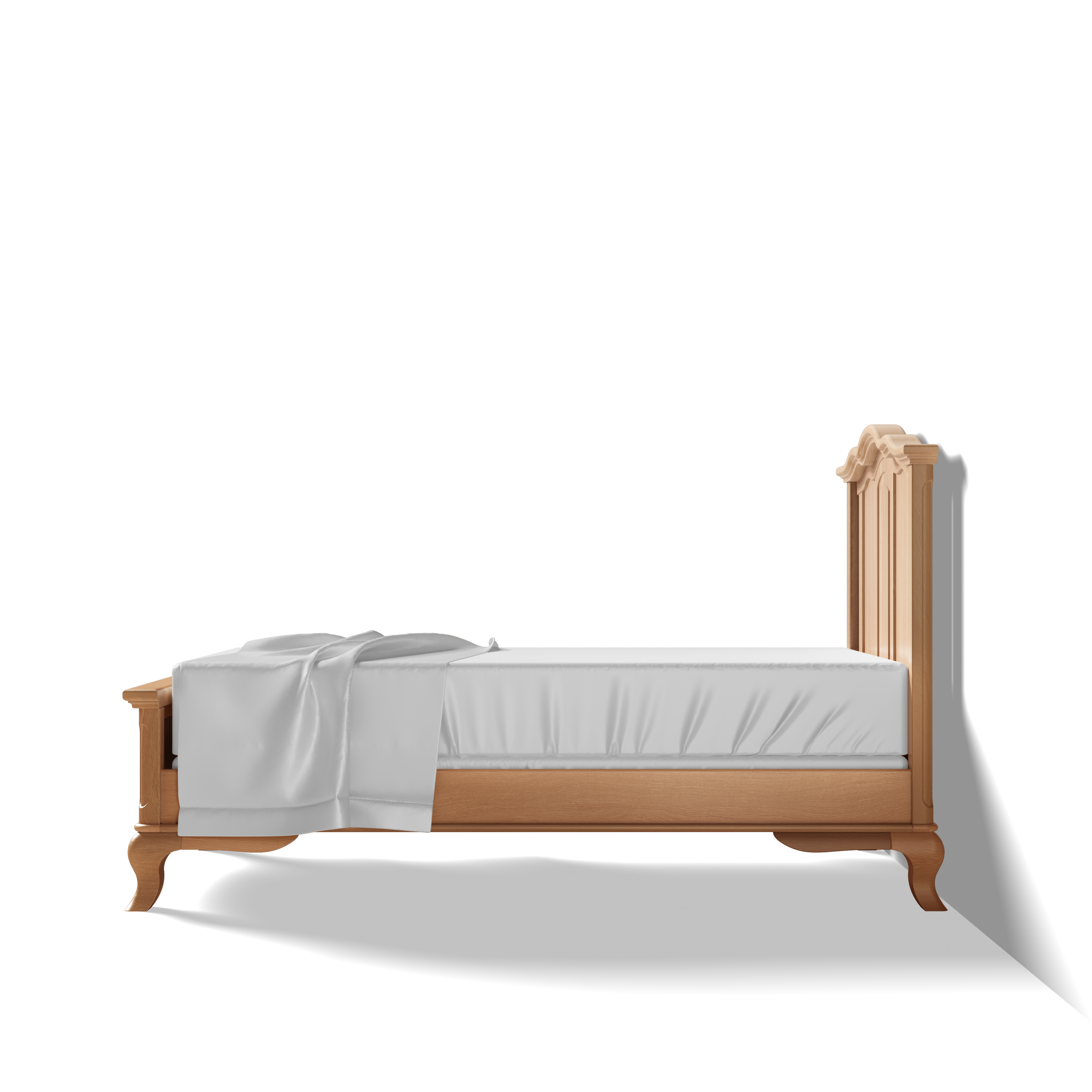 Pat pentru o Persoană Cleopatra din Lemn Masiv