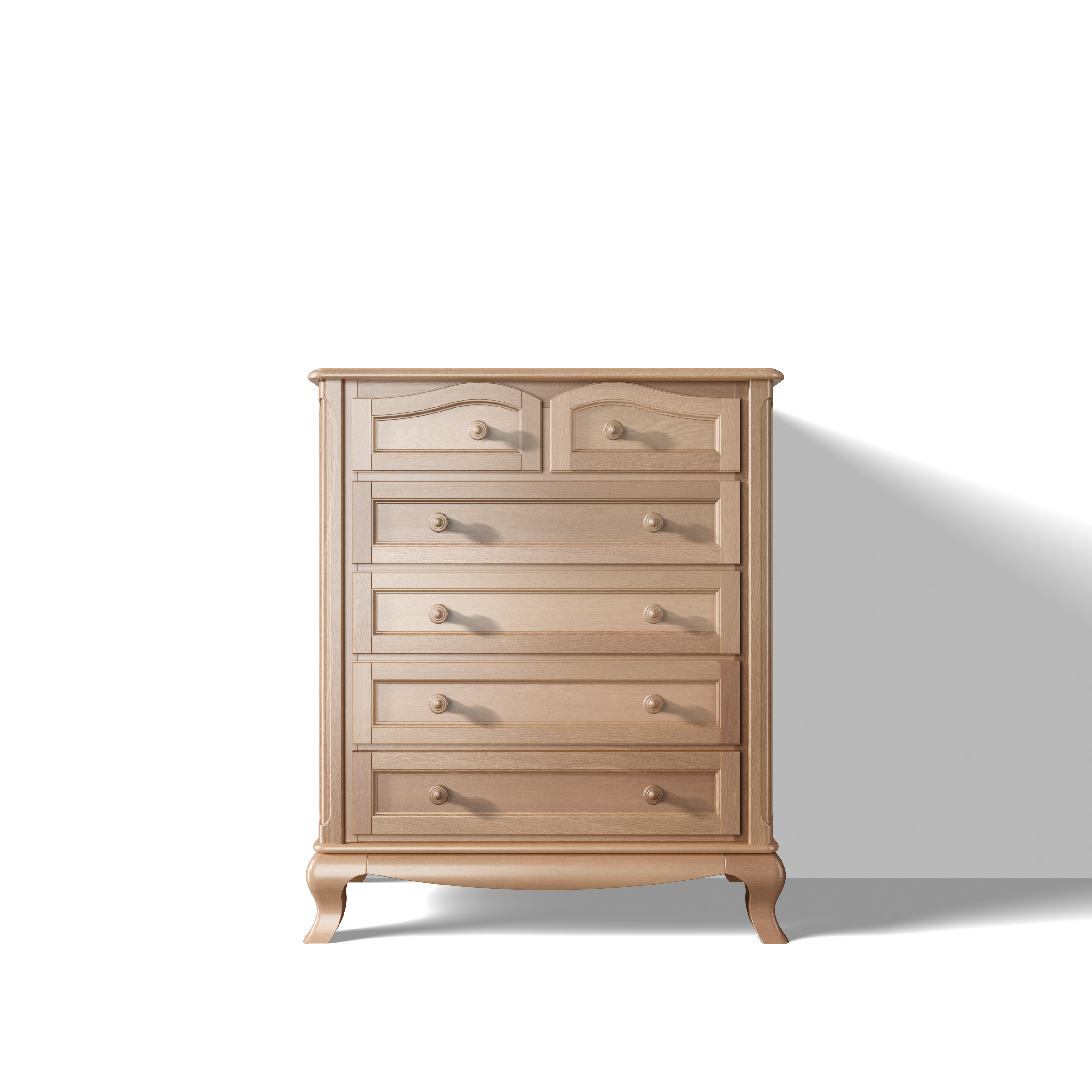 Comodă Cleopatra cu Șase Sertare din Lemn Masiv