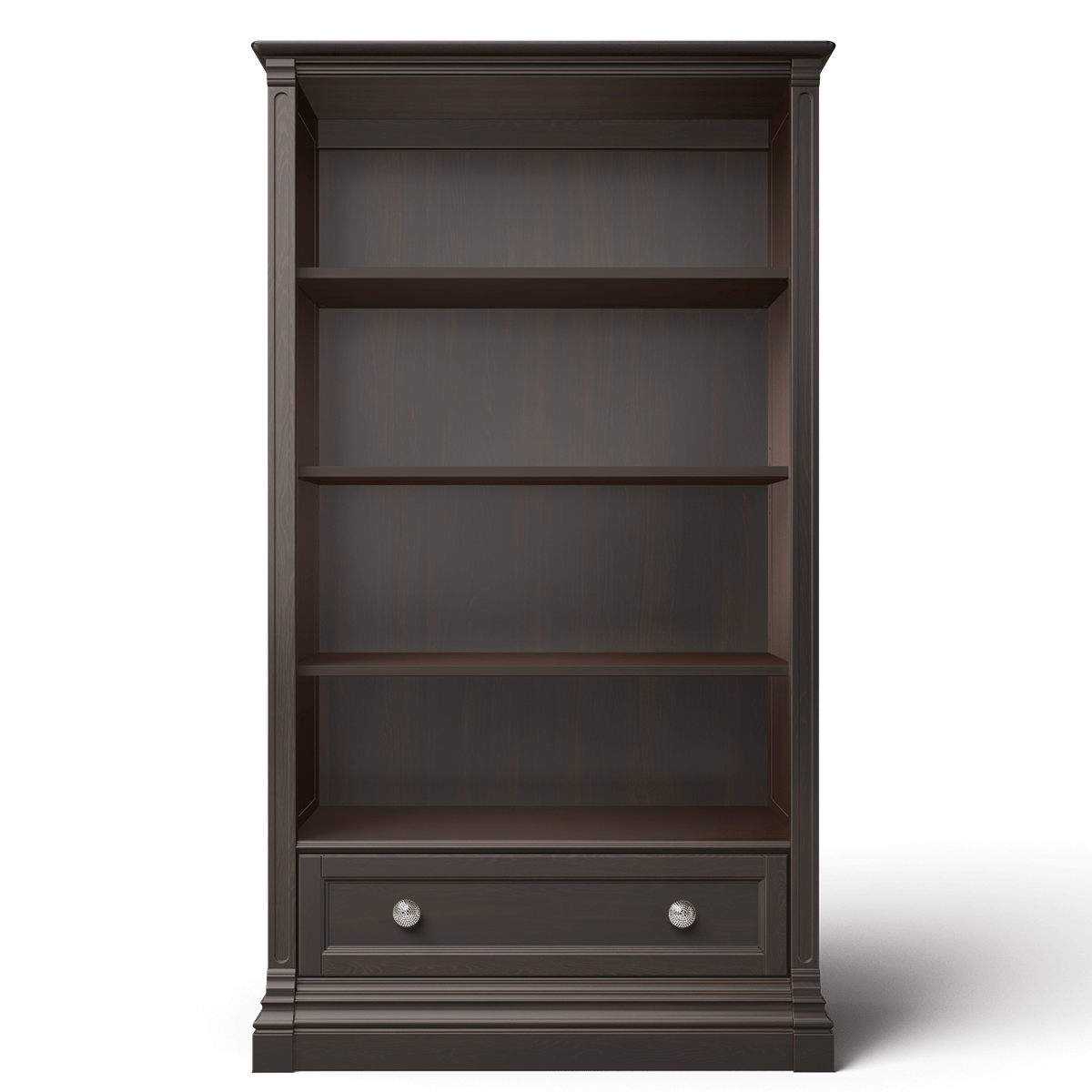 Bibliotecă Imperio din Lemn Masiv cu 3 Rafturi și Sertar Inferior