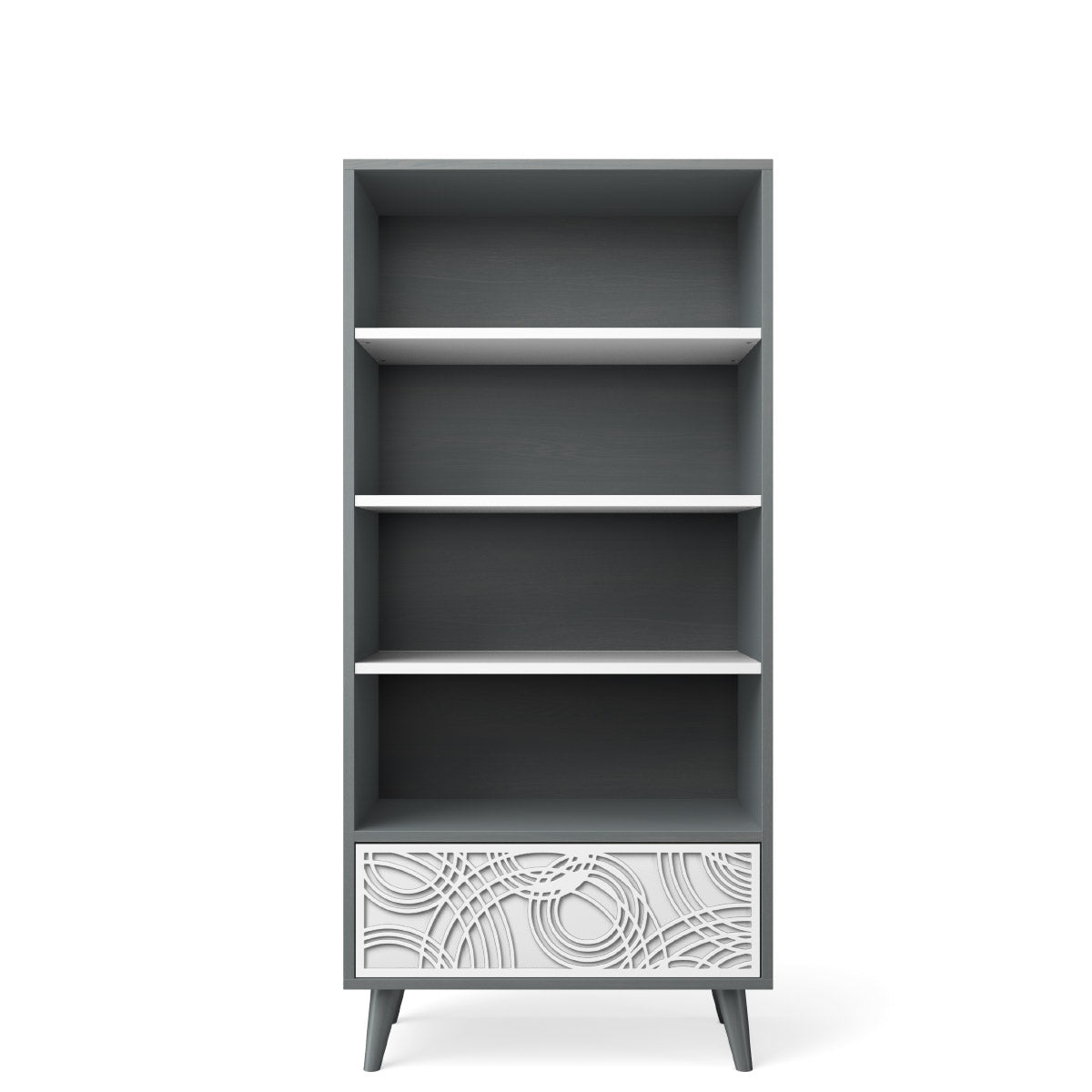 Bibliotecă New York din Lemn Masiv cu 3 Rafturi Reglabile și Opțiuni de Personalizare Laser-Cut