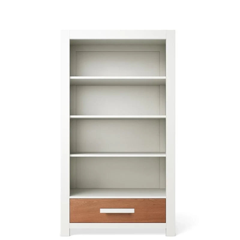 Bibliotecă Ventianni din Lemn Masiv cu 3 Rafturi Ajustabile și Sertar