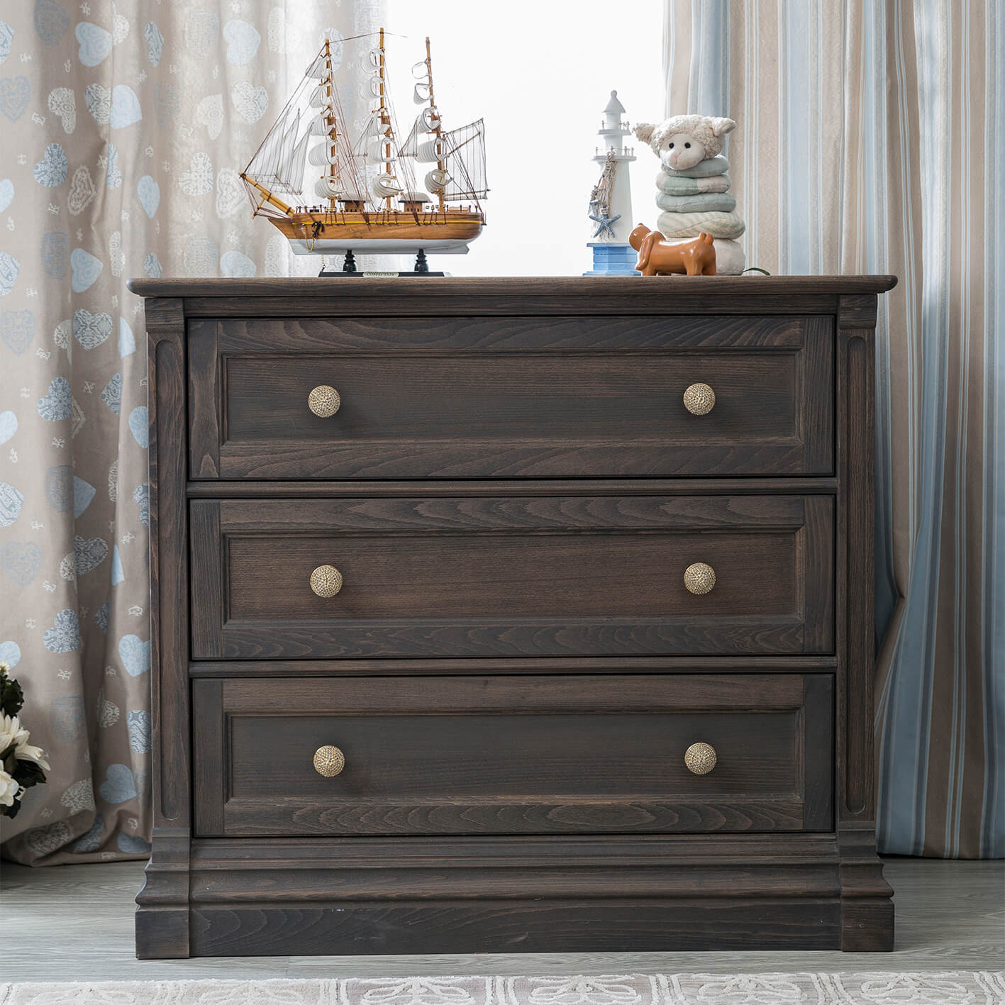 Comodă Imperio din Lemn Masiv cu 3 Sertare