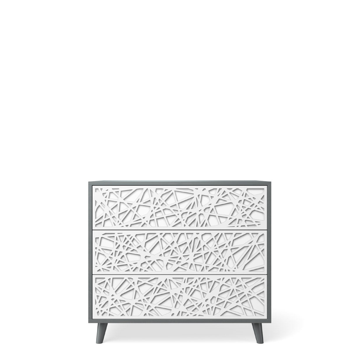 Comodă New York din Lemn Masiv cu 3 Sertare și Opțiuni Laser-Cut