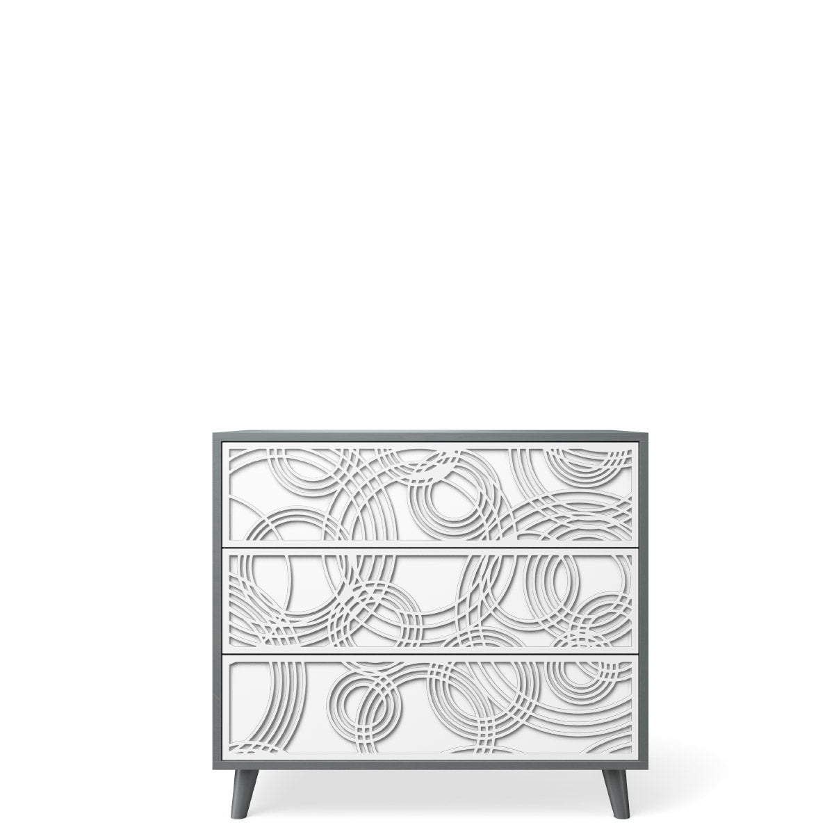 Comodă New York din Lemn Masiv cu 3 Sertare și Opțiuni Laser-Cut