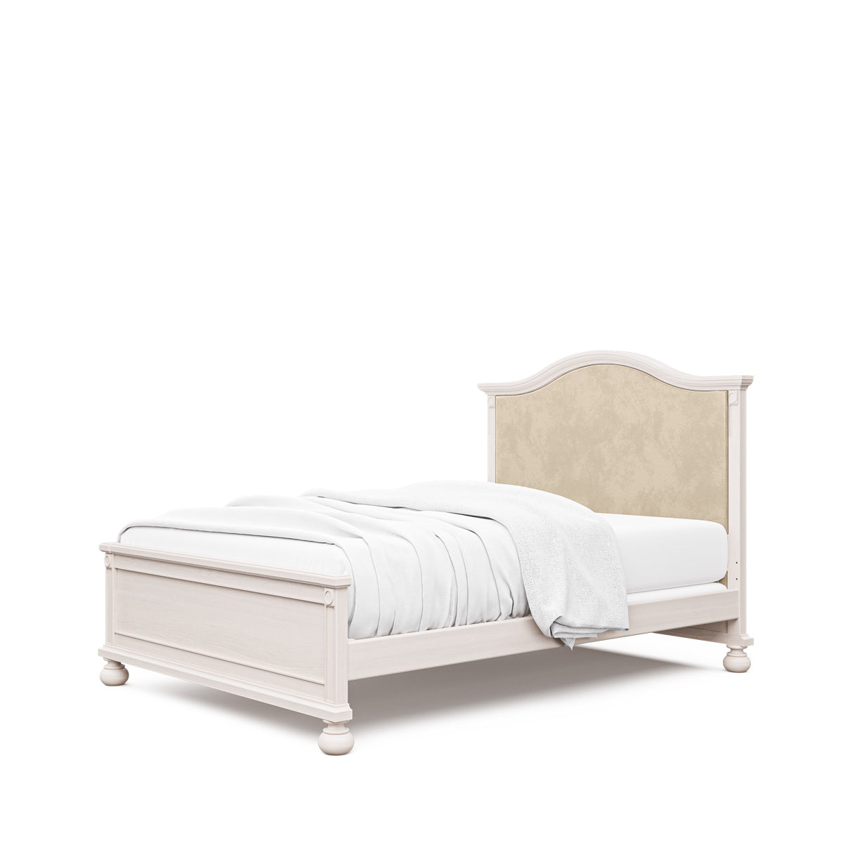 Pat Dormitor (160x200) Dakota cu Panou Tapițat – Lemn Masiv de Fag Sculptat Manual și Design de Lux