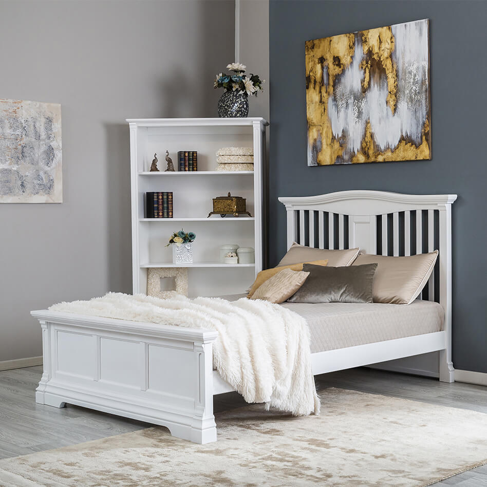 Pat Dormitor Imperio (160x200) din Lemn Masiv Spate cu Baluștri