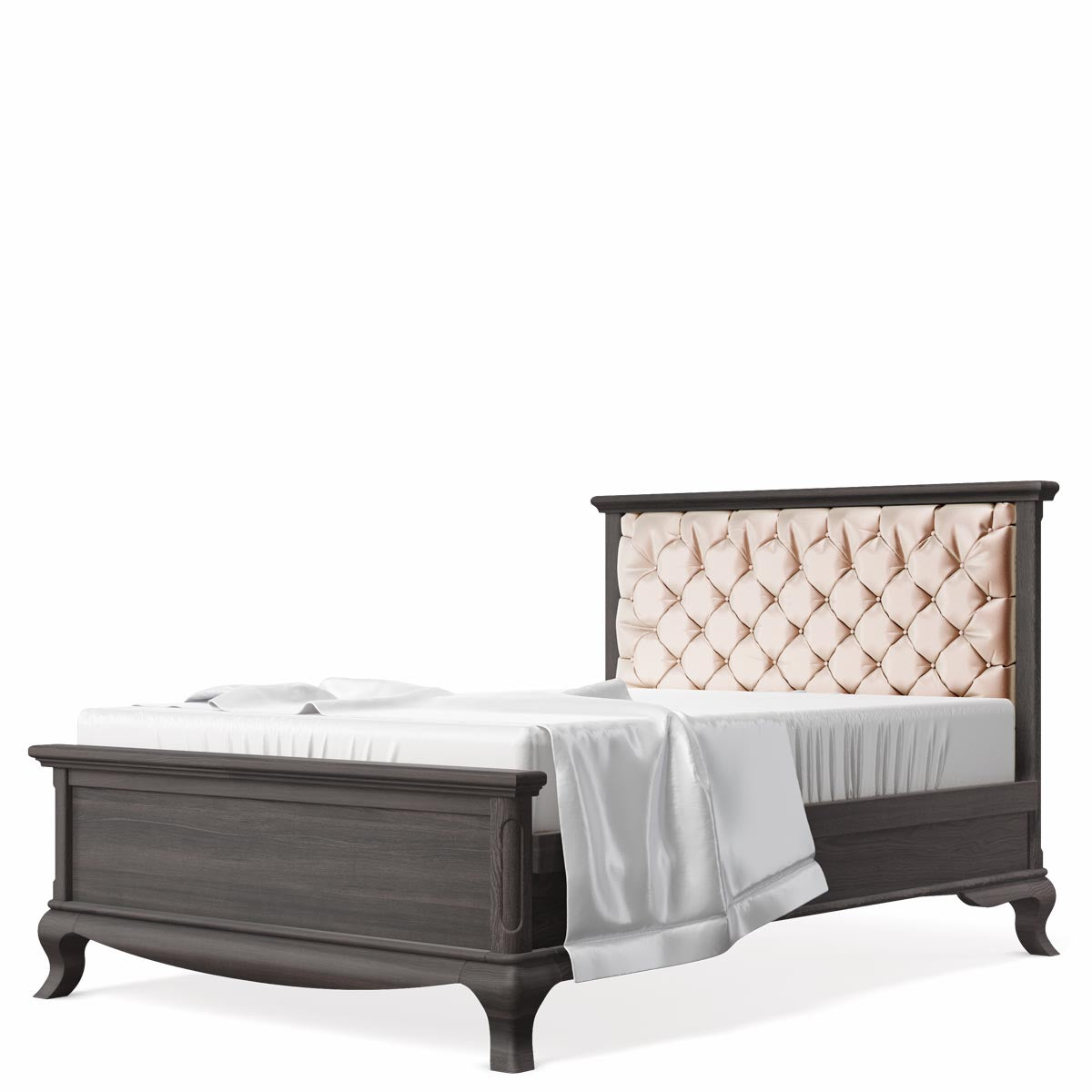 Pat Dormitor Antonio cu Tapițerie din Lemn Masiv