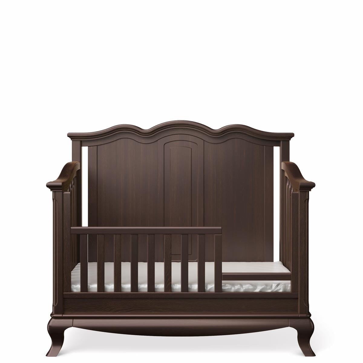 Pătuț Convertibil Cleopatra cu Spate Plin din Lemn Masiv