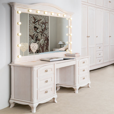 Toaletă de Machiaj Cleopatra (6/7 Sertare) din Lemn Masiv