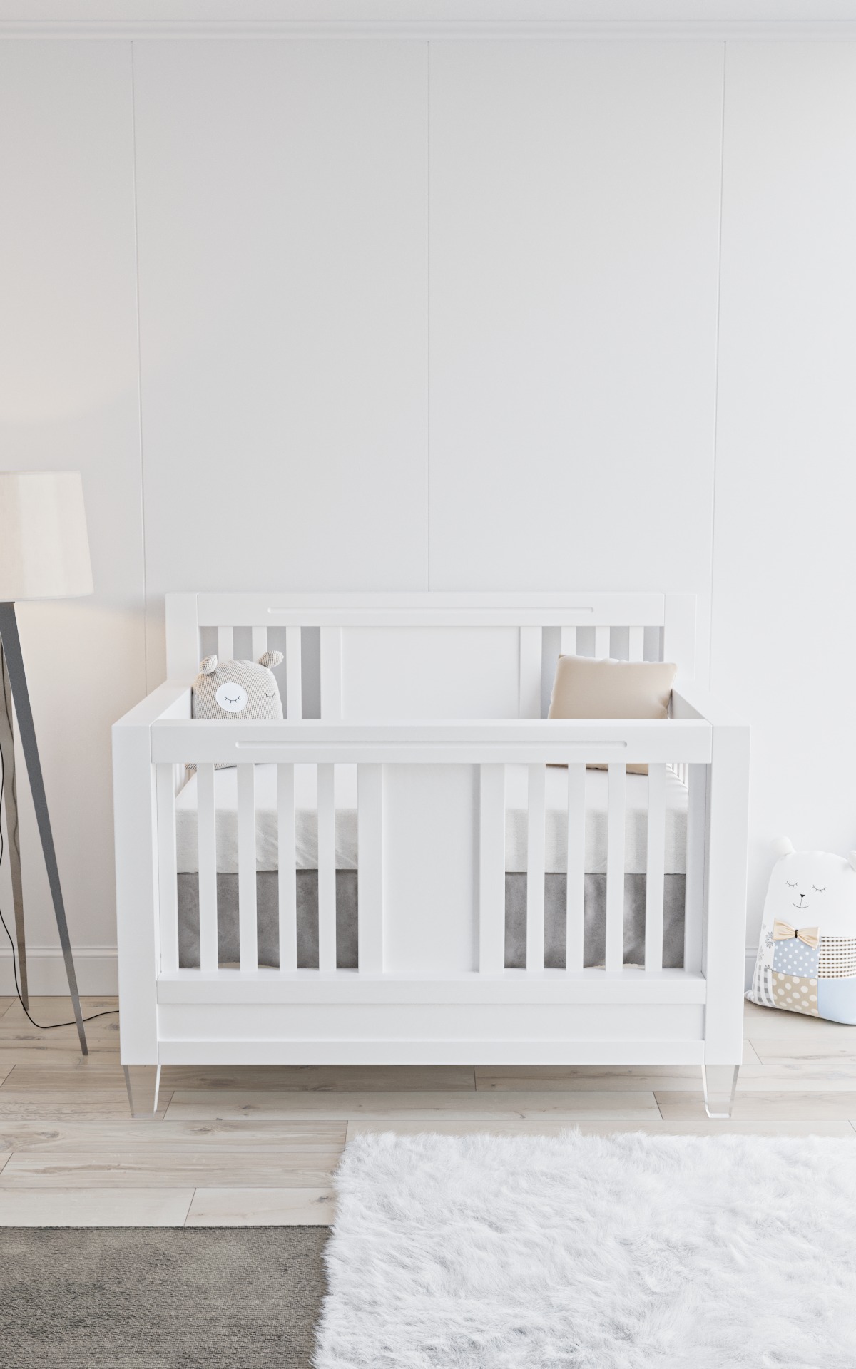 Pătuț Convertibil Millenario din Lemn Masiv Design Modern 4-în-1, Evolutiv de la Bebelus la Adult