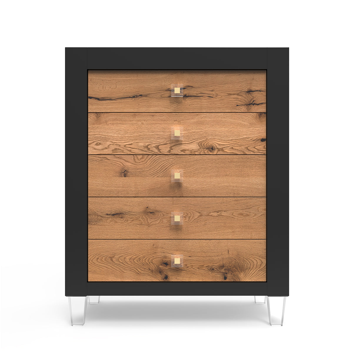 Comodă Înaltă Millenario din Lemn Masiv cu 5 Sertare