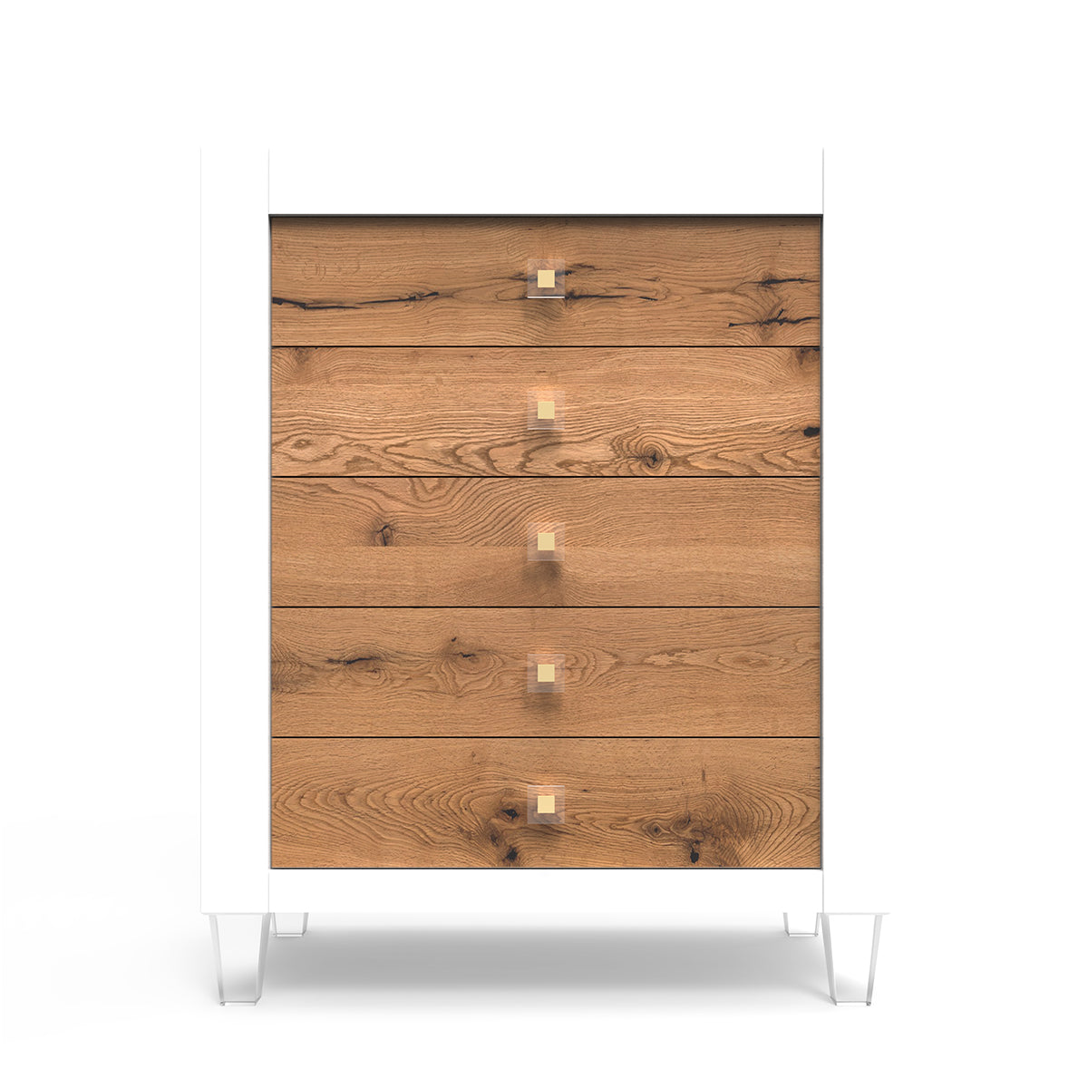 Comodă Înaltă Millenario din Lemn Masiv cu 5 Sertare