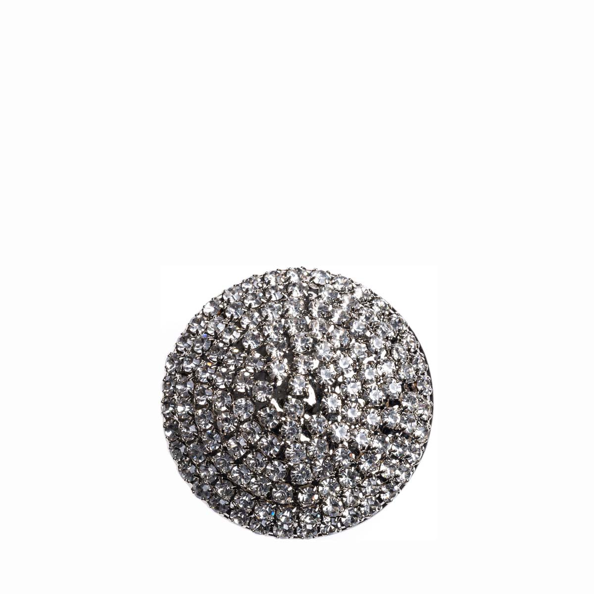 Buton Crystal Dome | Argintiu - Alb