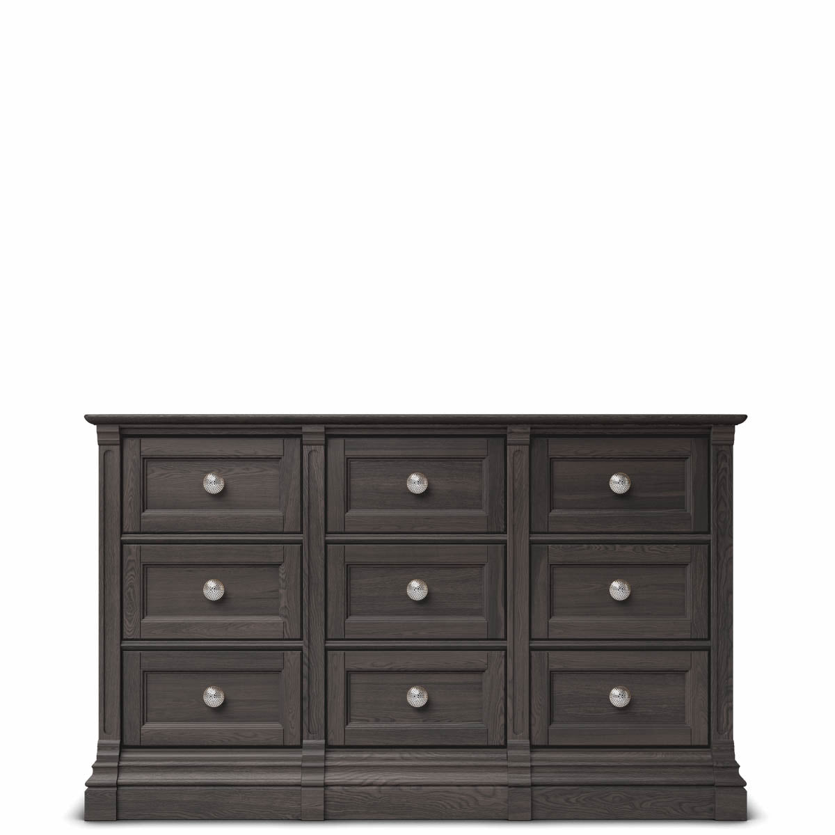 Comodă Triplă Imperio din Lemn Masiv cu 9 Sertare