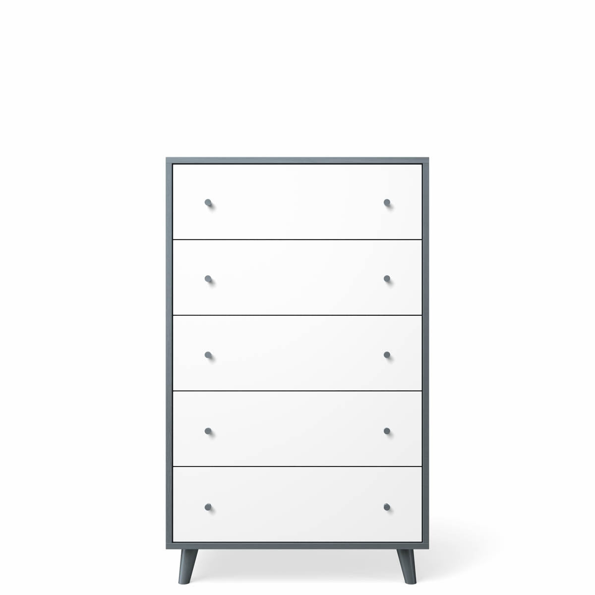 Comodă Înaltă New York din Lemn Masiv cu 5 Sertare