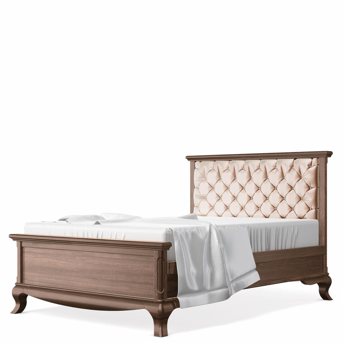 Pat Dormitor Antonio cu Tapițerie din Lemn Masiv