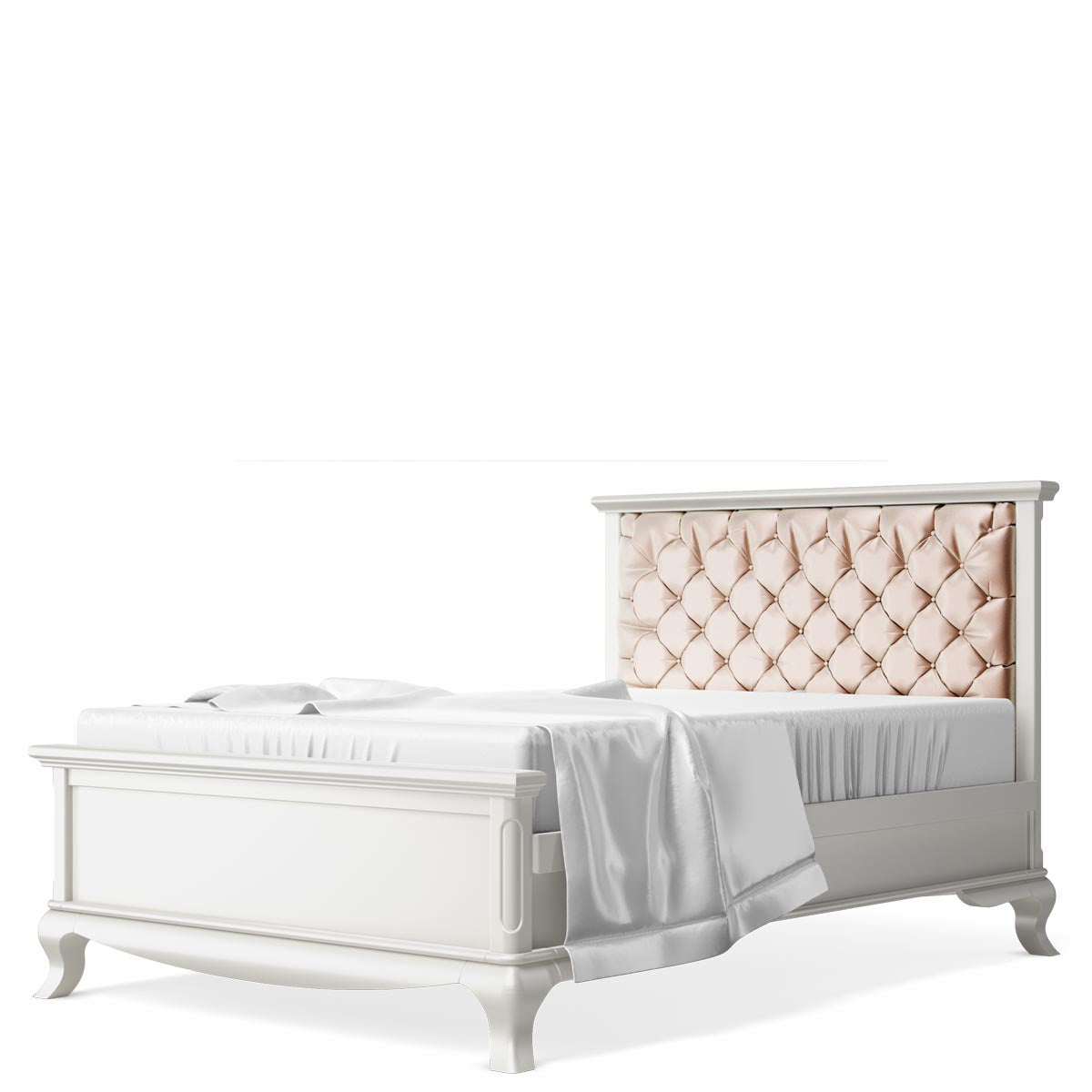 Pat Dormitor Antonio cu Tapițerie din Lemn Masiv