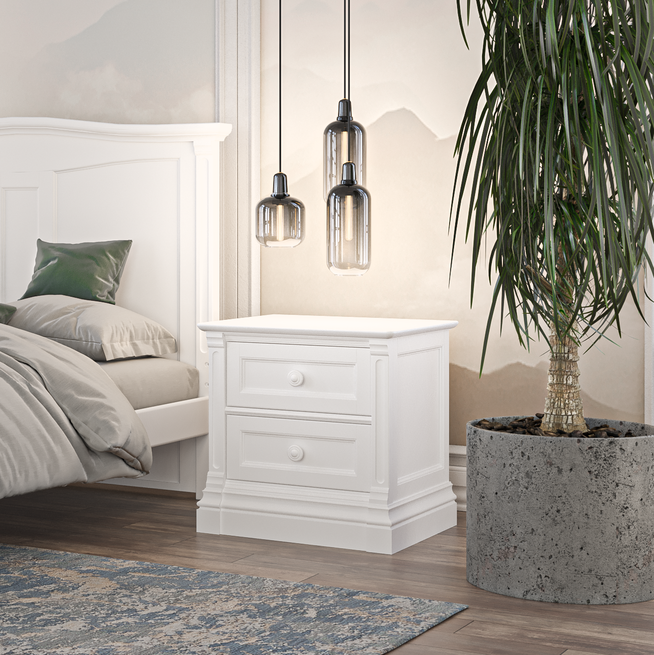 Noptieră din Lemn Masiv Imperio